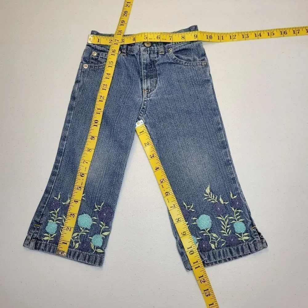 Old Navy + Children's Place Y2K Girls Denim Jeans with Embroidered Design Lot